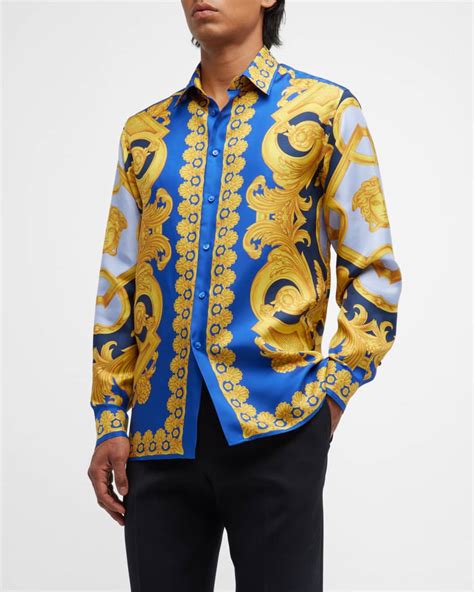 versace collection baroque t shirt|versace silk shirt price.